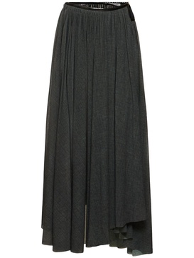 Stretch tulle long skirt