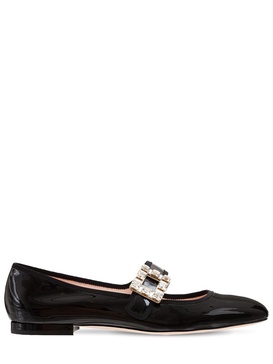 10mm Tres Vivier patent ballerinas