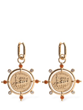 Logo charm earrings