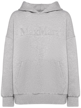 logo-embroidered mélange hoodie