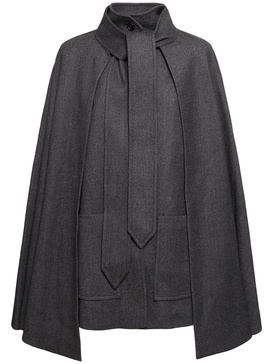 Wool & cashmere cape coat