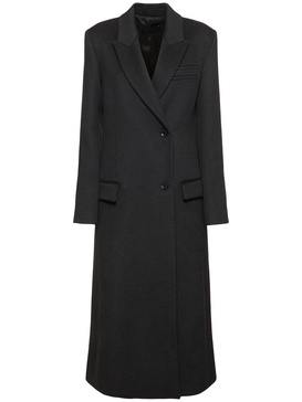 Reed brushed wool long coat