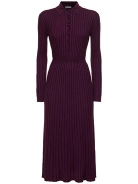 Ardor rib knit polo midi dress