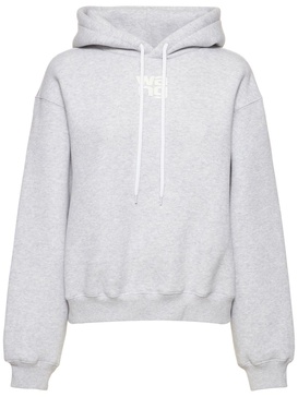 Essential terry cotton hoodie w/ logo