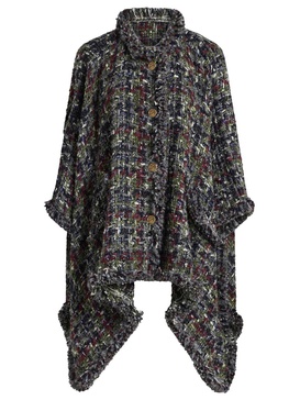 Wool-blend Bouclé Cape