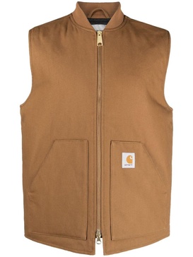 logo-patch zipped vest