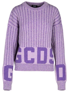 GCDS Logo Intarsia-Knit Crewneck Jumper