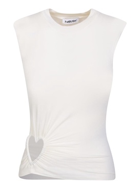 Cut Out Hearts White Top