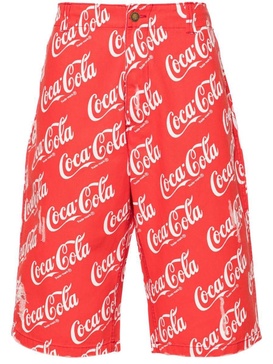 Erl Erl X Coca Cola Printed Shorts in Red