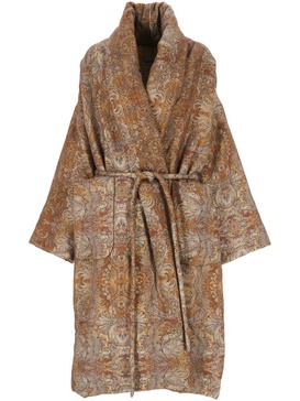 Uma Wang Pattern-Detailed Belted Coat