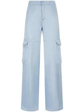 high-waisted satin cargo trousers