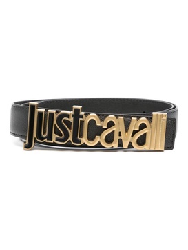 logo-buckle leather belt