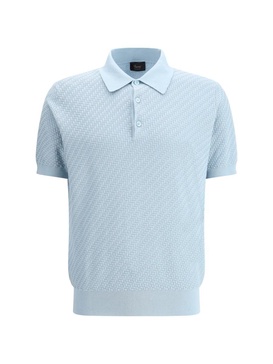 Polo Shirt With Woven Pattern.