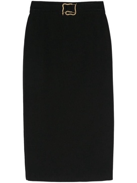 metal-snake detail midi skirt