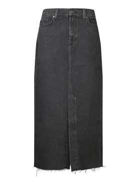 Kellie Black Denim Midi Skirt