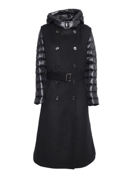 Moorer Double-Breasted Coat in Black