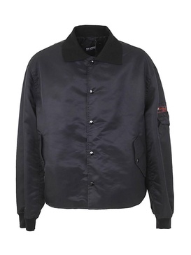 Raf Simons Long Sleeved Polo Bomber With Print On Back Clothing in Black