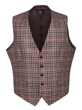 Tagliatore Checked V-Neck Waistcoat