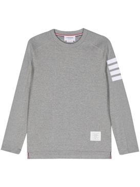 Long Sleeve Tee With 4 Bar Stripe In Milano Cotton - 100 White / 1