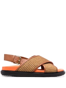 Marni Brown Cotton Fussbeet Sandals