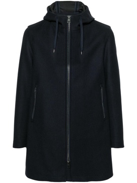 Navy Blue Virgin Wool Blend Coat