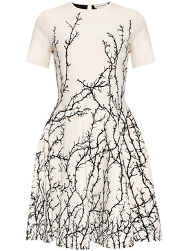 Alexander McQueen Thorn Jacquard Flared Dress Clothing