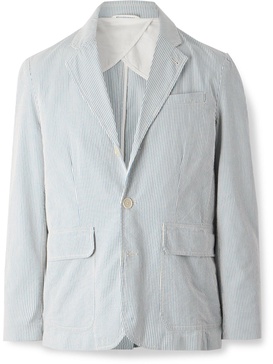 Mill Striped Cotton-Seersucker Blazer