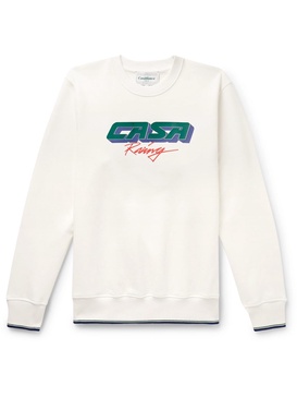 Casa Racing 3D Logo-Appliquéd Organic Cotton-Jersey Sweatshirt