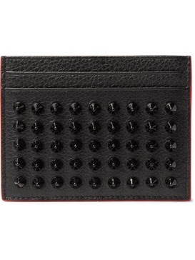 Kios stud-embellished leather card holder