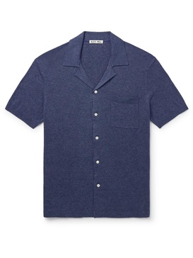 Aldrich Camp-Collar Cotton and Linen-Blend Shirt