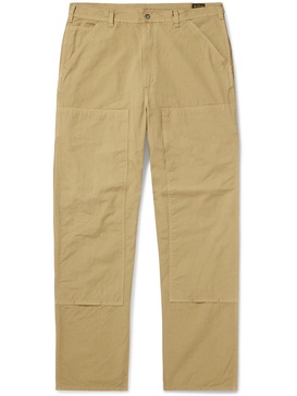 Double Knee Straight-Leg Cotton Trousers