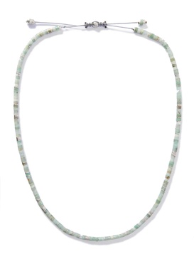 Tucson Sterling Silver, Chrysoprase and Cord Necklace