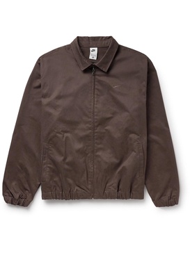 Logo-Embroidered Cotton-Twill Harrington Jacket