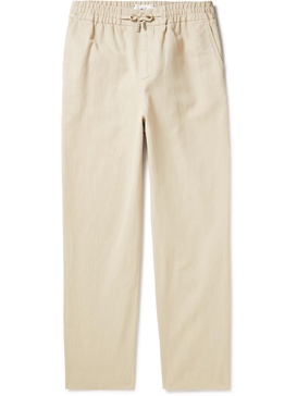 Cotton and Linen-Blend Twill Drawstring Trousers