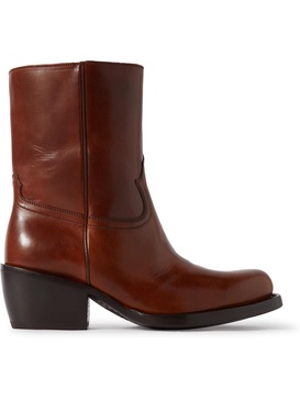 Shearling-Lined Leather Boots