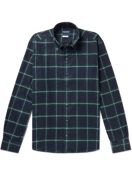 Button-Down Collar Checked Cotton-Flannel Shirt