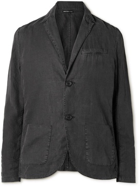 Unstructured Garment-Dyed Linen Blazer