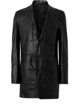 Lido single-breasted leather blazer