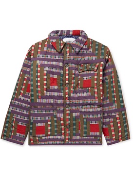 Log Cabin Patchwork Checked Cotton Jacket