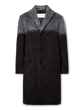 Chevron Brushed Wool-Blend Coat