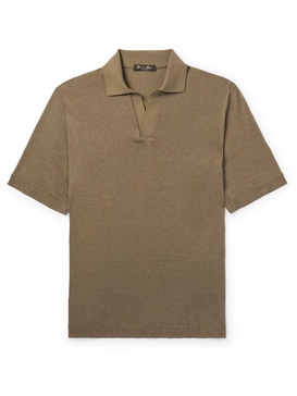 Valpiana Silk and Cotton-Blend Polo Shirt