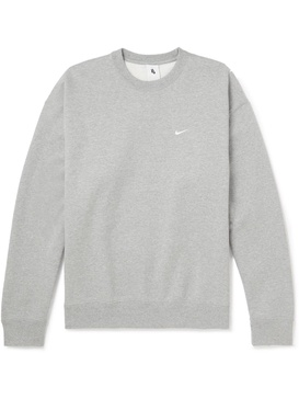 Solo Swoosh Logo-Embroidered Cotton-Blend Jersey Sweatshirt