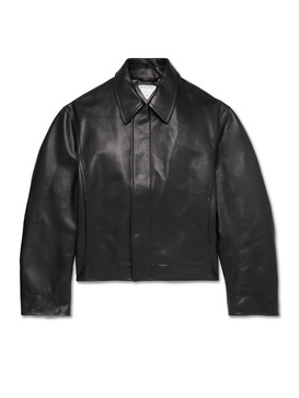 Textured-Leather Blouson Jacket