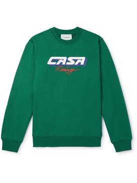 Casa Racing 3D Logo-Appliquéd Organic Cotton-Jersey Sweatshirt