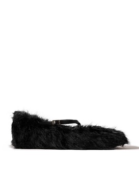 Leather-Trimmed Faux Fur Loafers