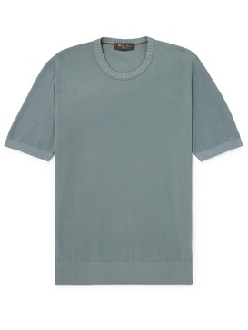 Slim-Fit Cotton and Silk-Blend Piqué T-Shirt