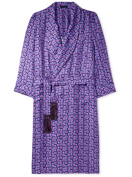 Belted Printed Silk-Twill Robe