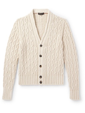 Slim-Fit Cable-Knit Cotton Cardigan