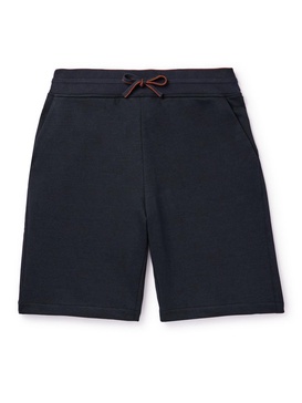 Straight-Leg Cotton and Linen-Blend Jersey Drawstring Shorts