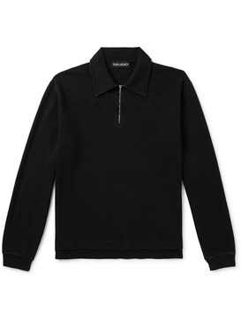 Lad Ribbed Cotton-Jersey Half-Zip Sweatshirt